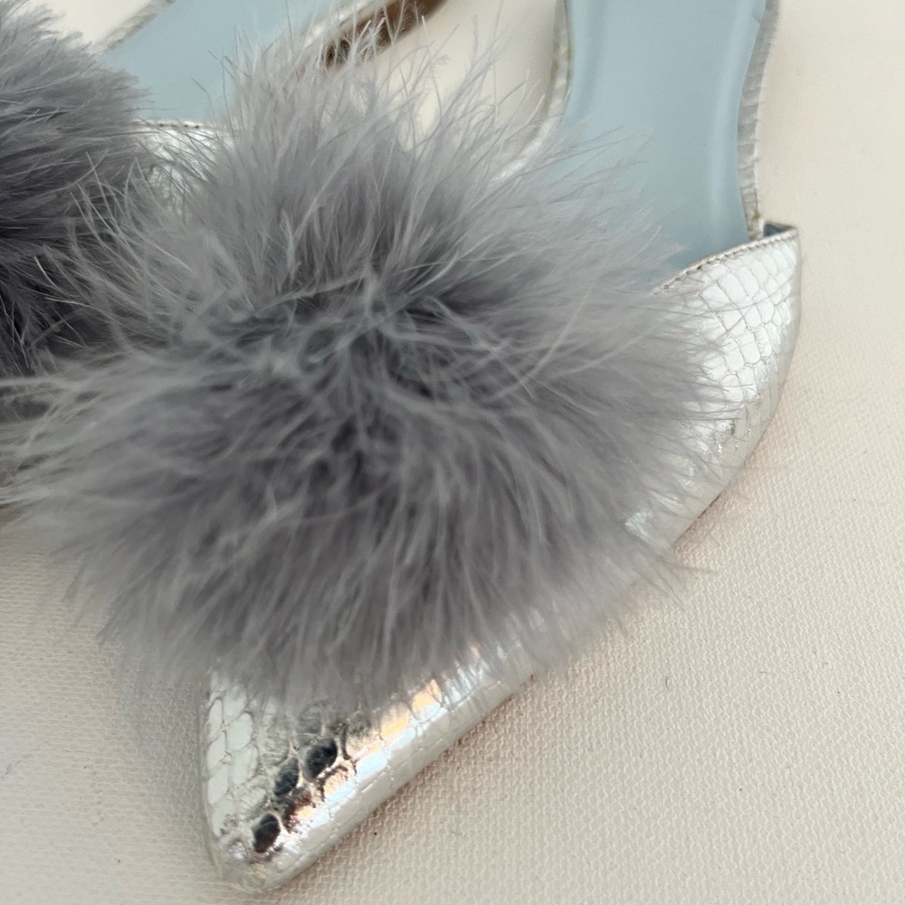 Frances Valentine Pauline Silver and Gray Women's Mules - Picture 2 of 4